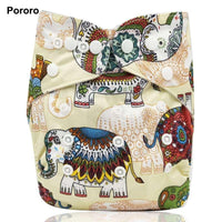 Modern Printed Bamboo Charcoal Inner Pocket Diaper For Baby Reusable Cloth Diaper Nappies With Double Leg Gusset In Modern Printed Design For Baby and Kids - BIG FRENCHIES