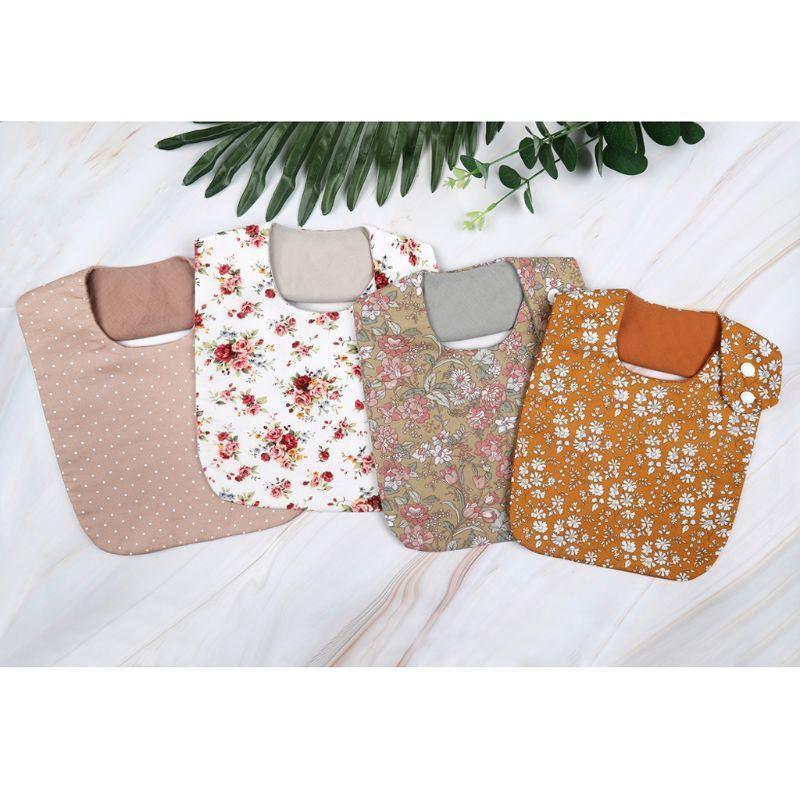 Floral Vintage Newborn Double Side Bibs Boys Girls Waterproof Linen Cotton Saliva Towel - BIG FRENCHIES