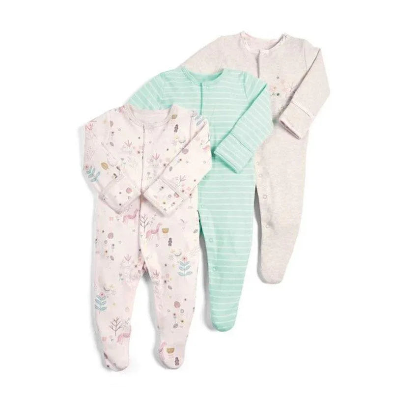 3Pcs Baby unisex Rompers Long Sleeve Sleep suit Cartoon Jumpsuit Baby Pajamas Stes For Kids Between 0-12Months - BIG FRENCHIES