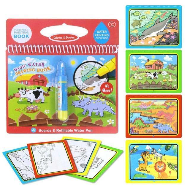 Reusable Magic Water Drawing Book With Pen Coloring Painting Book Drawing Board Juguetes Education Learning Toys for Children - BIG FRENCHIES