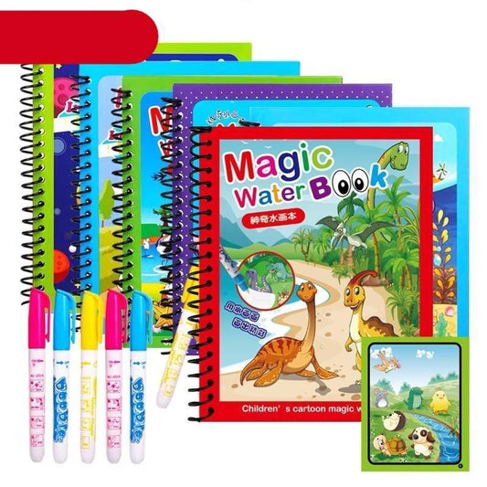 1pcs Magical Book Water Drawing Coloring Cartoons Books Doodle Pen Painting Drawing Board For Kids Toys Birthday Gift - BIG FRENCHIES