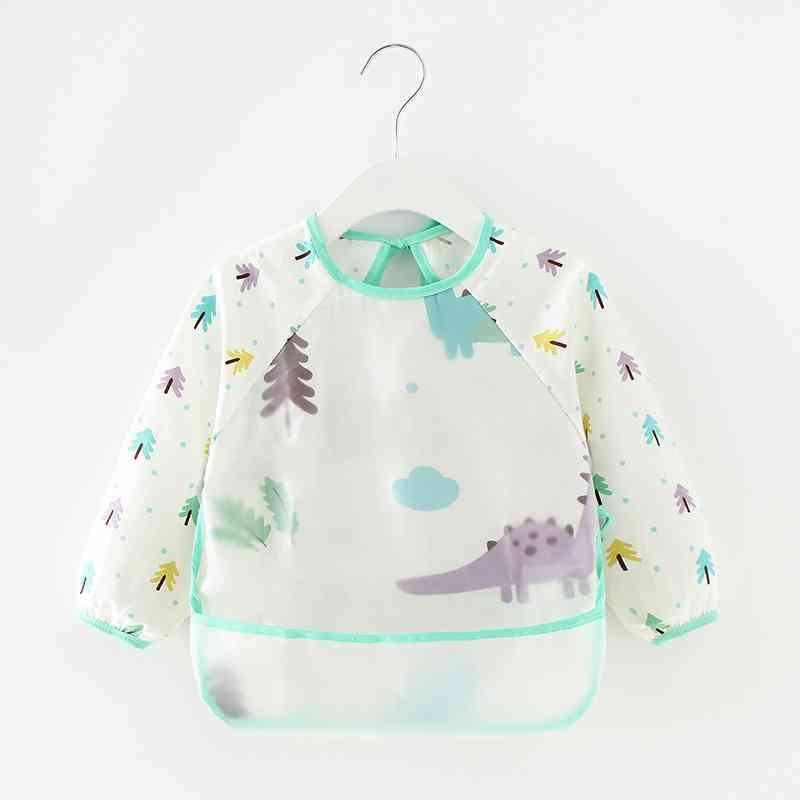 Cute Cartoon Print Baby Waterproof Long Sleeve Apron Children Feeding Smock Bib Baby Accessories - BIG FRENCHIES