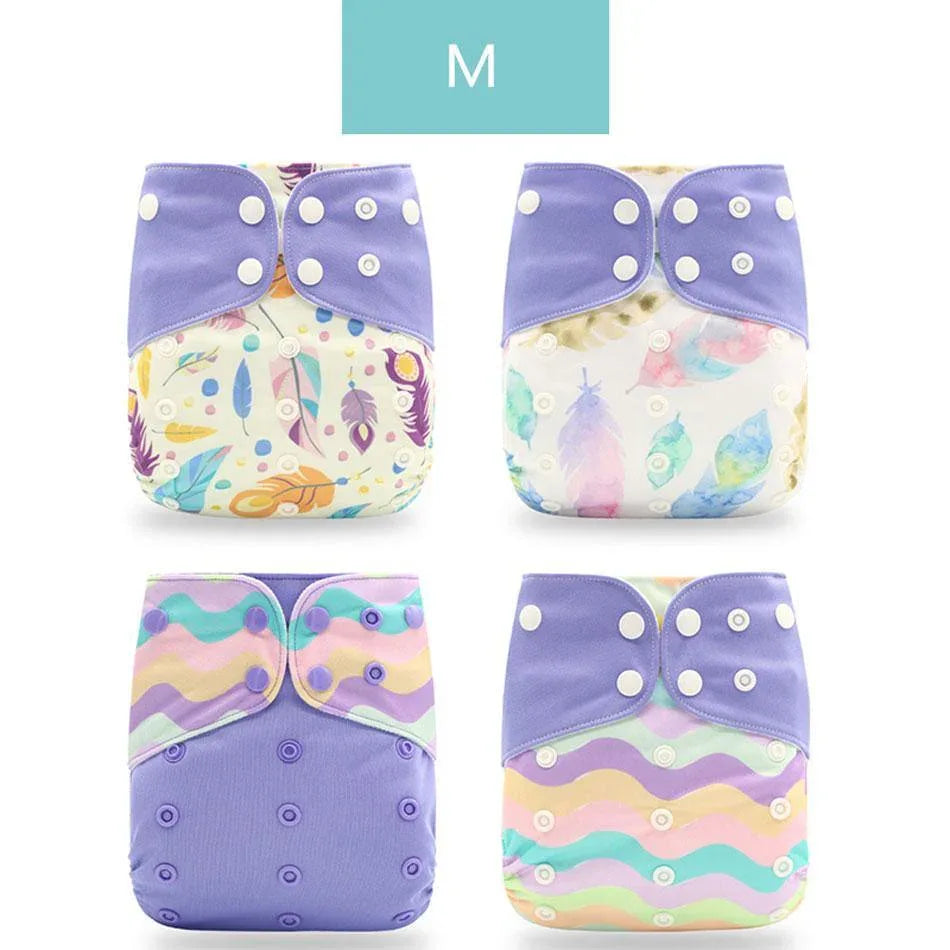 4pcs/set Washable Eco-Friendly Cloth Diaper Cover Adjustable Nappy Cloth Diapers Cloth Nappy For Baby Boys and Grils Baby - BIG FRENCHIES