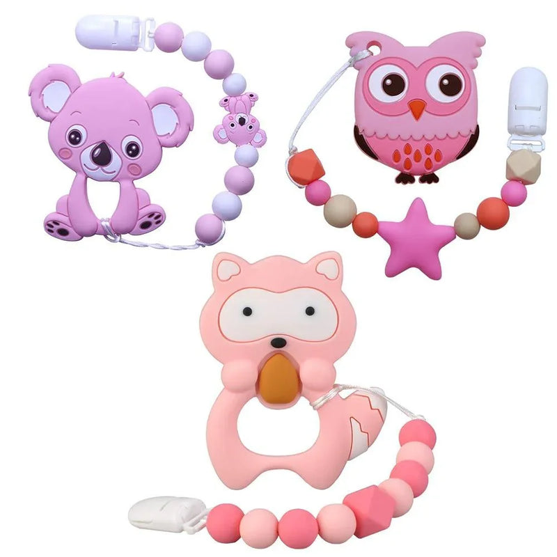 Baby Teething Lovely Koala Owl Horse Cookies Baby Teether Molar Toy Gift Raccoon Food Grade Silicone Beads For Kids and Baby - BIG FRENCHIES