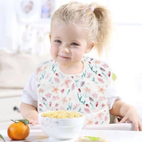 Waterproof Baby Bibs Polyester TPU Feeding Bibs Washable Baby Bibs with Food Catcher For Kids - BIG FRENCHIES