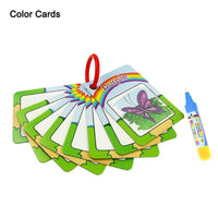 New Magic Doodle Card Water Drawing Card Kids Learn Number/Color/Shape in English 8/10 Pcs with 1 Pcs Water Pen Coloring Toy - BIG FRENCHIES