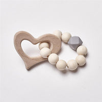 Modern Baby Silicone Wooden Nursing Bracelets Wood Teether Silicone Beads Teething Wood Rattles Toys for Baby - BIG FRENCHIES