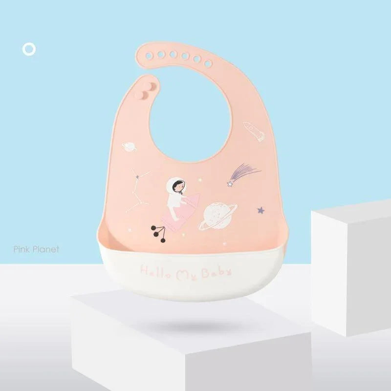 Cute Cartoon Print Baby Bibs Waterproof Soft Silicone Baby Feeding Stuff Dinosaur Pattern Bib For Kids - BIG FRENCHIES