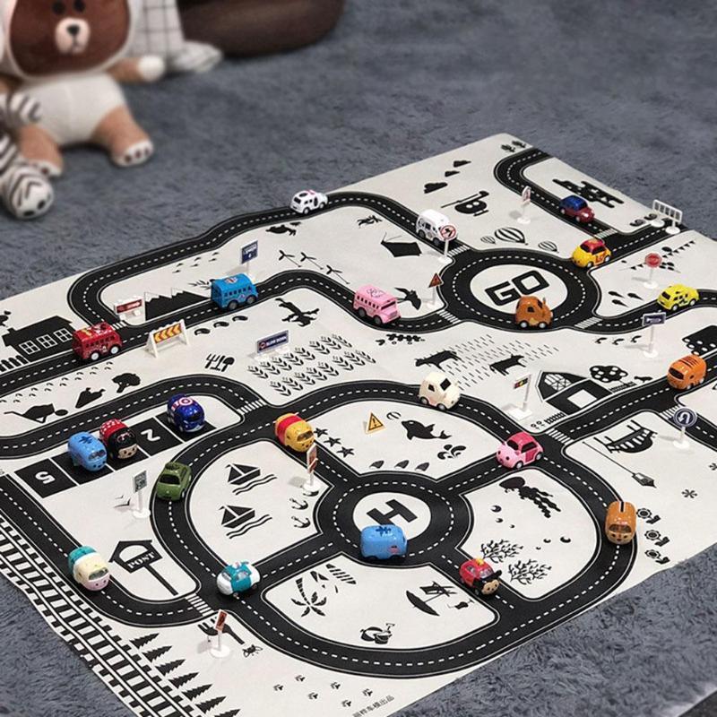 Baby Playing Mat Kids Boys Crawling Carpet Cute Cartoon Traffic Park Map Mat Toys for Children In Modern New City Design - BIG FRENCHIES