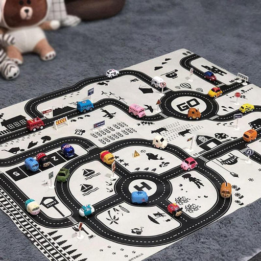 Baby Playing Mat Kids Boys Crawling Carpet Cute Cartoon Traffic Park Map Mat Toys for Children In Modern New City Design - BIG FRENCHIES