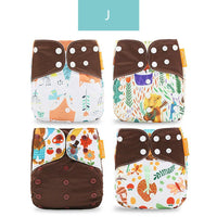 4PCS/SET Washable Eco-friendly Diaper Ecological Adjustable Nappy Reusable Cloth Diapers Set For Baby and Kids - BIG FRENCHIES