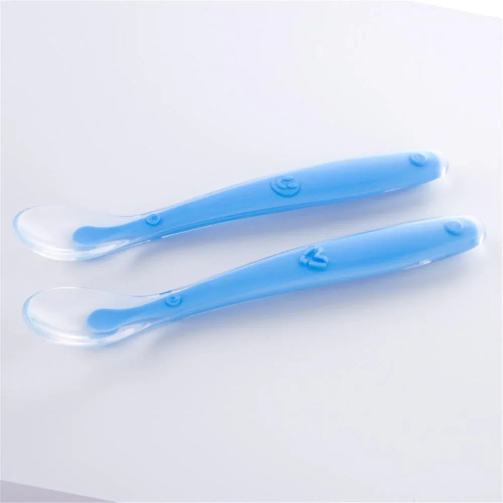 New Candy Color Baby Soft Silicone Spoons Feeding Dishes Tableware Flatware Children Food Feeding Tools - BIG FRENCHIES
