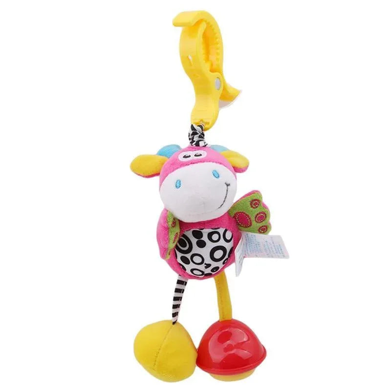 Modern Baby Development Giraffe Animal Hand Bells Rattles Handle Toys Stroller Hanging Teether Baby Toys For Kids - BIG FRENCHIES