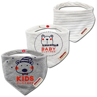 3PCS Comfortable Waterproof Organic Cotton Baby Burp Cloth Bandanna Scarf Bibs For Newborn Baby Boy And Girl - BIG FRENCHIES