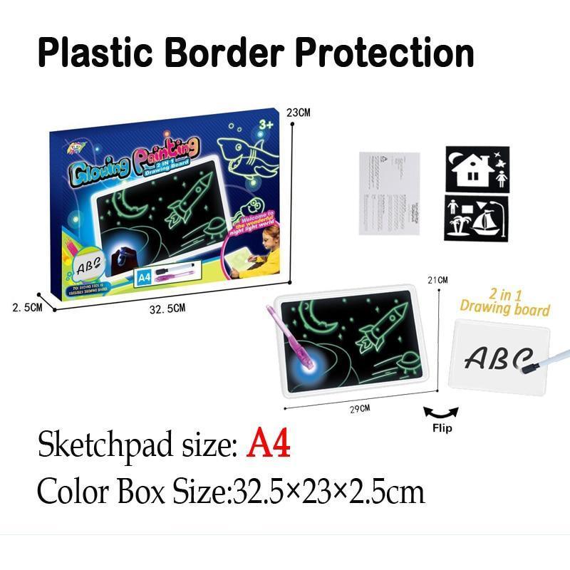 Draw With Light-Fun And Developing Drawing&write Flip Board Kids Educational Toy Magic Drawing Lighting In Dark Gift For Child - BIG FRENCHIES