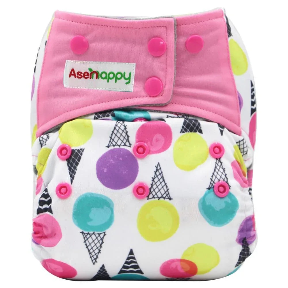 Colorful Modern Baby Cloth Diaper Bamboo Charcoal Nappy All-in-one Diapers sewn 3 Layers Micro fleece Insert Inside Reusable Diaper For Baby and Kids For Unlimited Use - BIG FRENCHIES