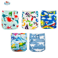 Modern Luxury Printed Baby Nappy 5pcs/Lot Washable Diapers Good Quality Pocket Diaper For Kids - BIG FRENCHIES