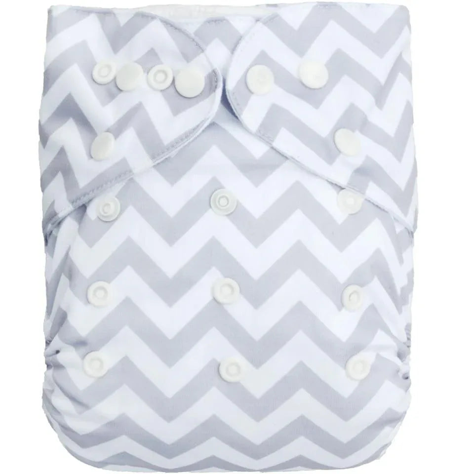 Baby One Size Fits All Reusable Baby Cloth Diaper with Microfiber Insert Diaper For Baby Boys and Baby Girls In Modern New Printed Design - BIG FRENCHIES