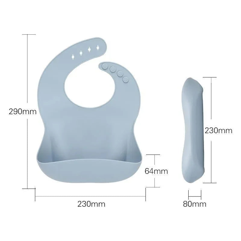 Solid Silicone Bibs Baby Feeding Saliva Towel Waterproof Soft Cloths Bandana Lightweight Infant Bibs - BIG FRENCHIES