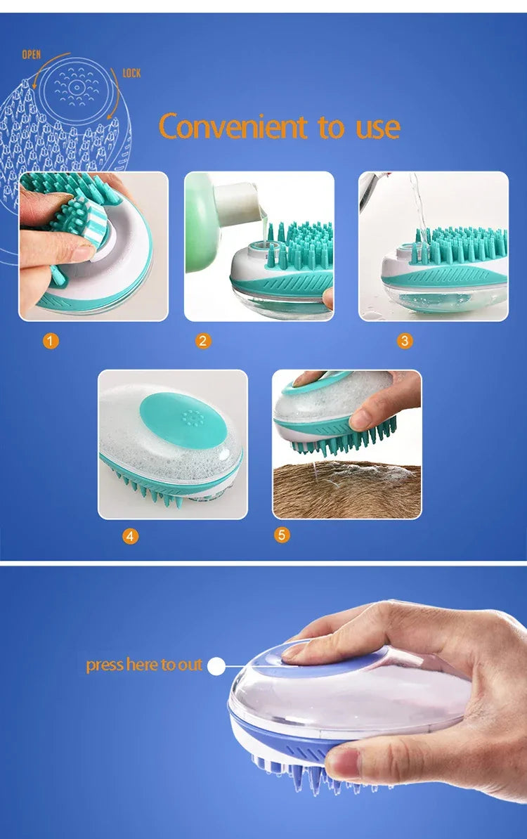 2-in-1 Pet Bath Brush – Soft Silicone Dog Cat Grooming & Massage Comb - BIG FRENCHIES