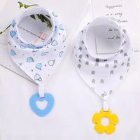100% Organic Cotton Super Absorbent And Soft Unisex Baby Bandana Drool Bibs And Teething Toys For Newborn - BIG FRENCHIES