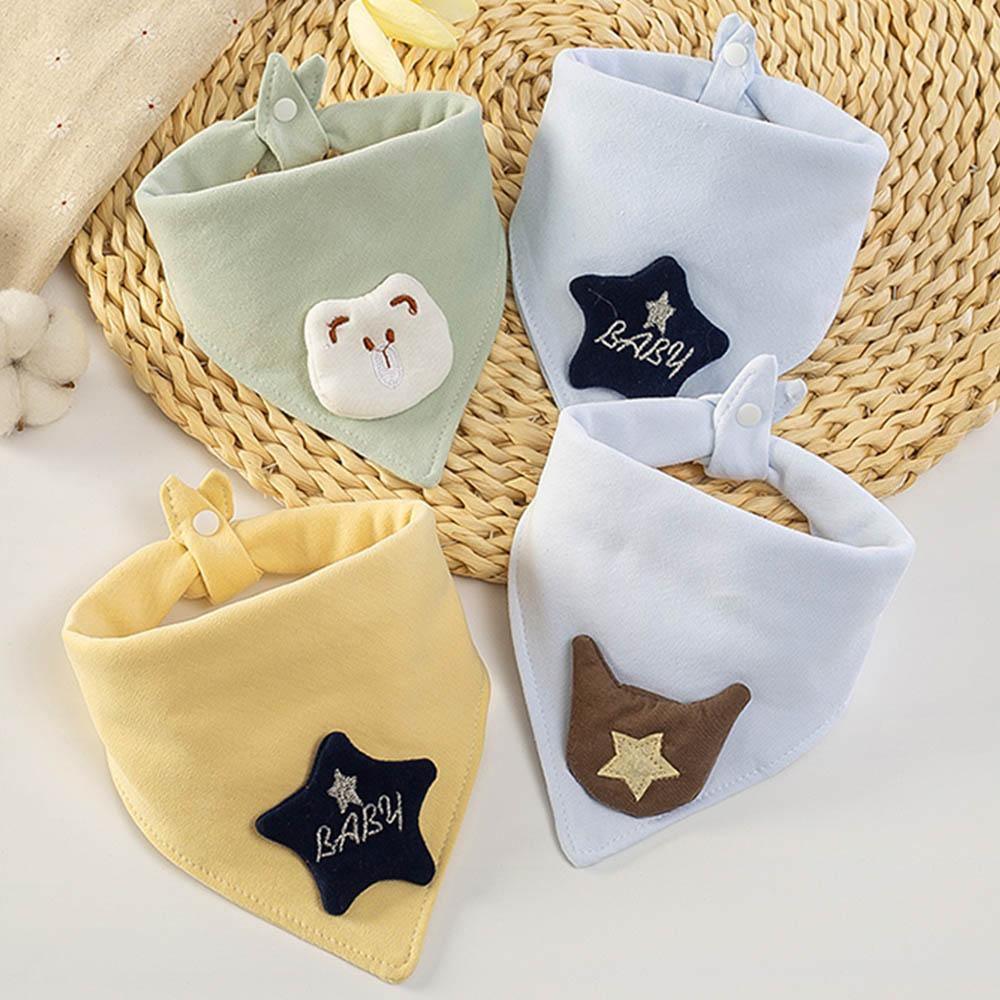 Baby Bibs Triangle Double Cotton Bibs Cartoon Saliva Towel Baby Boys Girls Feeding Apron Cotton Bib for Kids - BIG FRENCHIES
