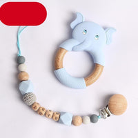 Modern Luxury Pacifier Clip Chain Beech Beads Silicone Elephant Pendant Baby Teething Nursing Clips Chain For Baby - BIG FRENCHIES