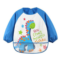 Cute Cartoon Print Baby Waterproof Long Sleeve Apron Children Feeding Smock Bib Baby Accessories - BIG FRENCHIES