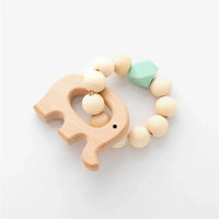 Modern Baby Silicone Wooden Nursing Bracelets Wood Teether Silicone Beads Teething Wood Rattles Toys for Baby - BIG FRENCHIES