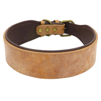 The Wide Luxe Collar - Padded Leather for Large Dogs