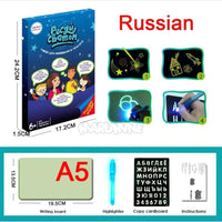 A3 A4 A5 Kids Luminous Drawing Board with Light-Fun Magic Sketchpad Draw Tablet Fluorescent Pen Russian English Light Up Toys - BIG FRENCHIES