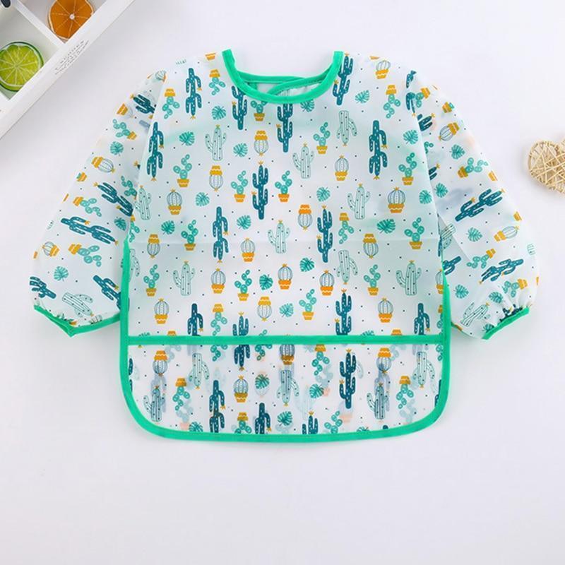 Cute Cartoon Print Baby Waterproof Long Sleeve Apron Children Feeding Smock Bib Baby Accessories - BIG FRENCHIES