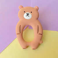 4pcs Bear Silicone Teether Baby Teething Toys Chewable Cartoon Animal Shape Baby Products Nursing Gift - BIG FRENCHIES
