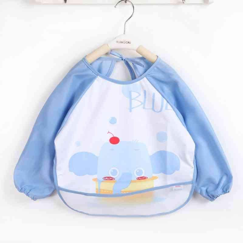 Cute Cartoon Print Baby Waterproof Long Sleeve Apron Children Feeding Smock Bib Baby Accessories - BIG FRENCHIES
