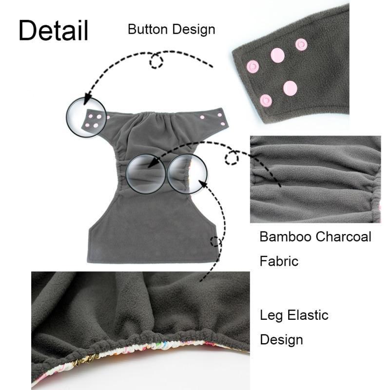 Baby Cloth Diaper Reusable Adjustable Pocket Nappy Cover Fit All Diaper Reusable Nappies Cotton In Modern Trend Printed Design For Unlimited Uses - BIG FRENCHIES