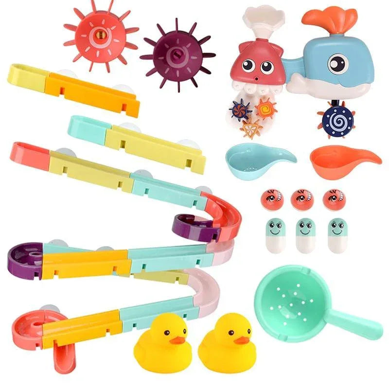 Bath Toys Suction Cup Marble Race Orbits Track Kids Bathroom Bathtub Play Water Toy Shower Games For Kids - BIG FRENCHIES