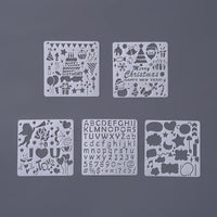 5Pcs/Set Children's Ruler Cutout Painting Template Hand Account Album Theme Lace Ruler Drawing Board Stencil Decoration Tools For Kids Drawing Education Toy - BIG FRENCHIES