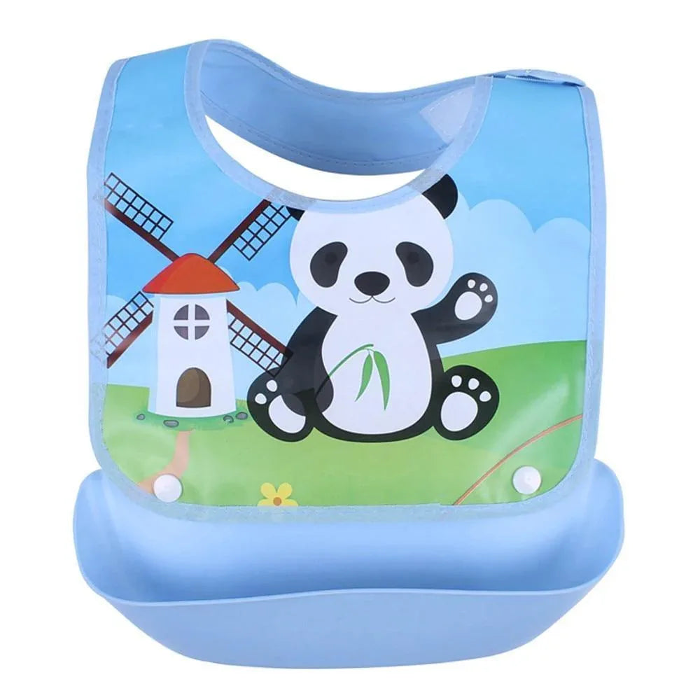 Baby Bibs Waterproof Silicone Feeding Saliva Towel Newborn Cartoon Aprons Baby Bibs Detachable For Kids - BIG FRENCHIES