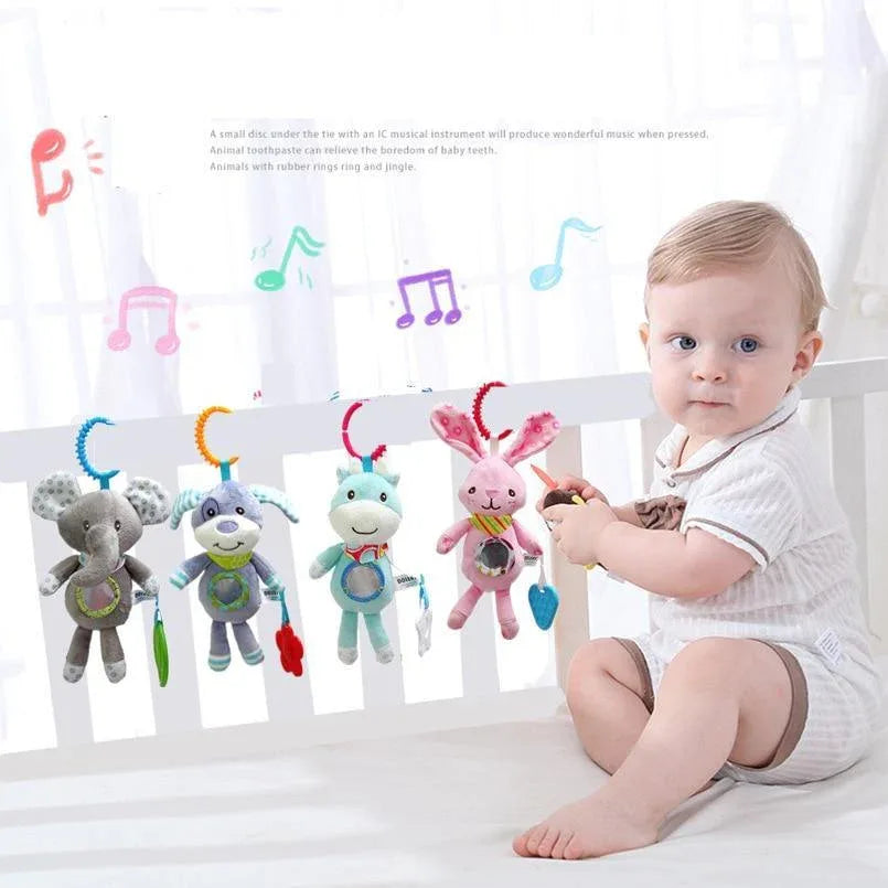 Modern Baby Rattles Stroller Hanging Soft Toy Mobile Cute Animal Doll Elephant Rabbit Dog Baby Crib Hanging Bell Toys For Kids and Baby - BIG FRENCHIES