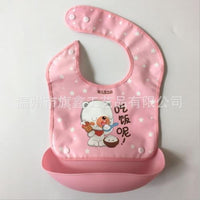 Baby Waterproof Silicone Bibs Burp Cloths Washable Roll Up Crumb Catcher Feeding Bib - BIG FRENCHIES
