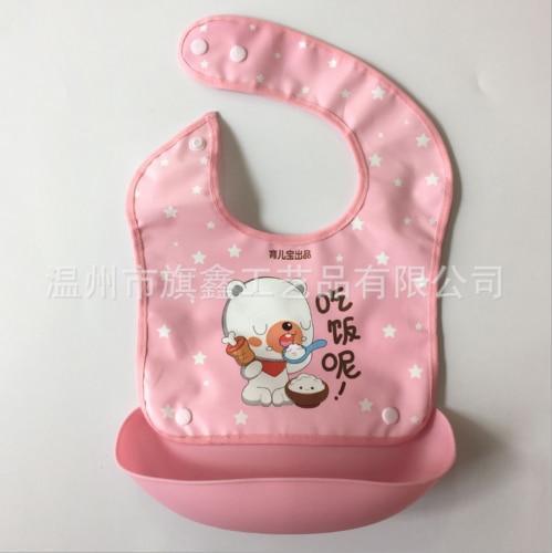 Baby Waterproof Silicone Bibs Burp Cloths Washable Roll Up Crumb Catcher Feeding Bib - BIG FRENCHIES