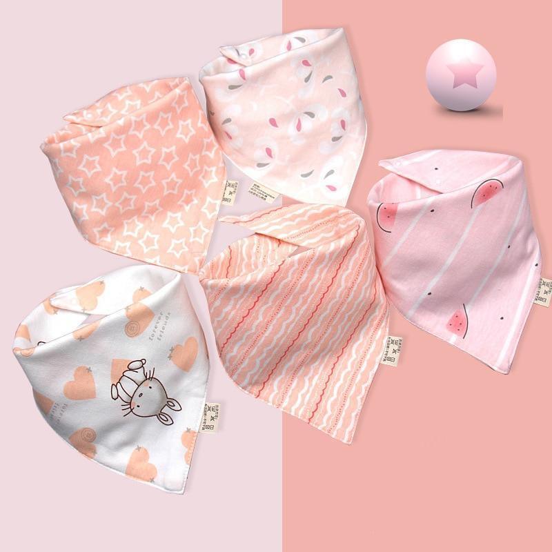 Fashion Modern 5PCS/SET Baby Triangle Double Cotton Bandana Feeding Bibs For Baby Boys/ Girls Baby Kids - BIG FRENCHIES