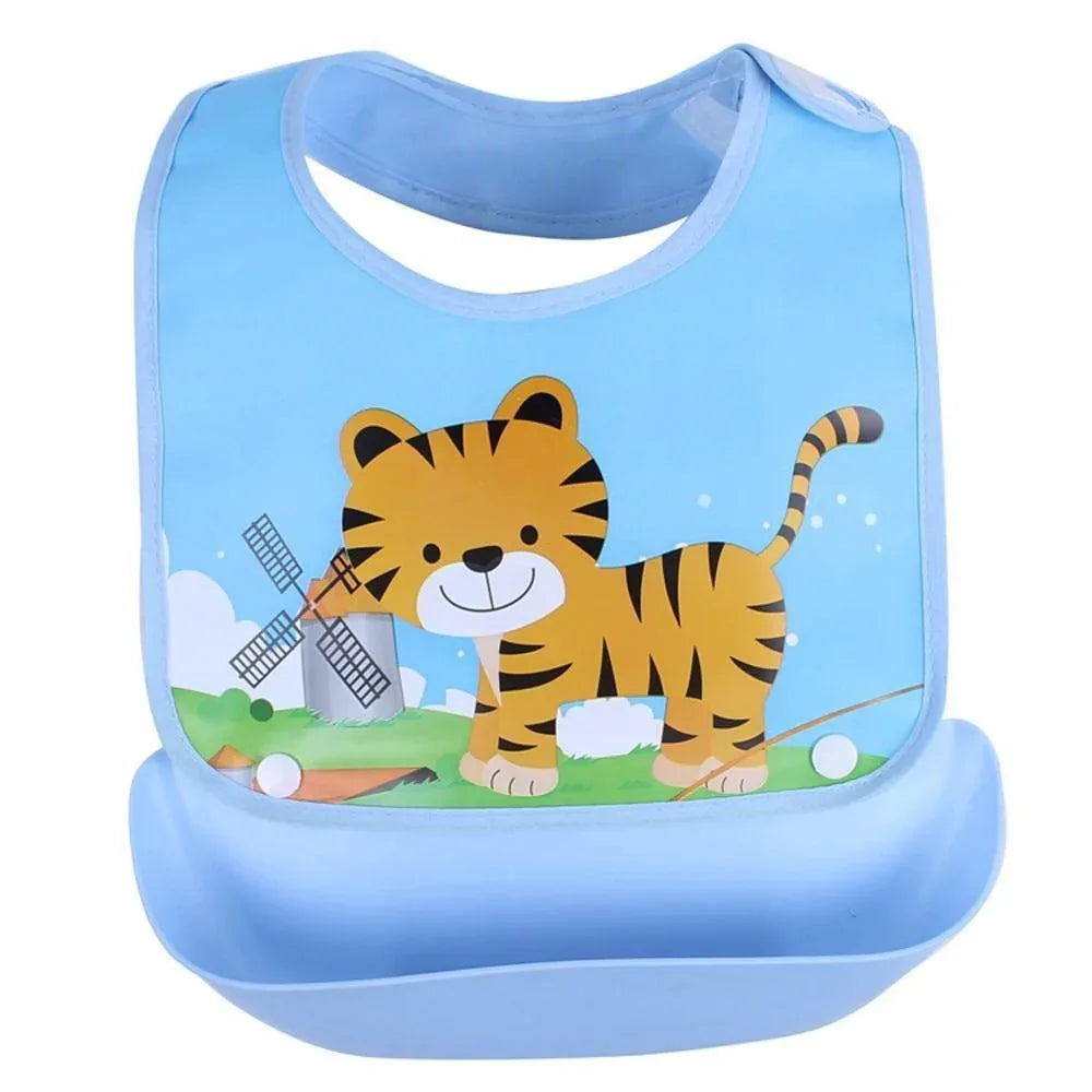 Baby Bibs Waterproof Silicone Feeding Saliva Towel Newborn Cartoon Aprons Baby Bibs Detachable For Kids - BIG FRENCHIES