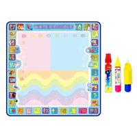 Coolplay 100x100cm Magic Water Drawing Mat Doodle Mat & 4 Drawing Pens & 1 Stamps Set Painting Board Educational Toys for Kids - BIG FRENCHIES