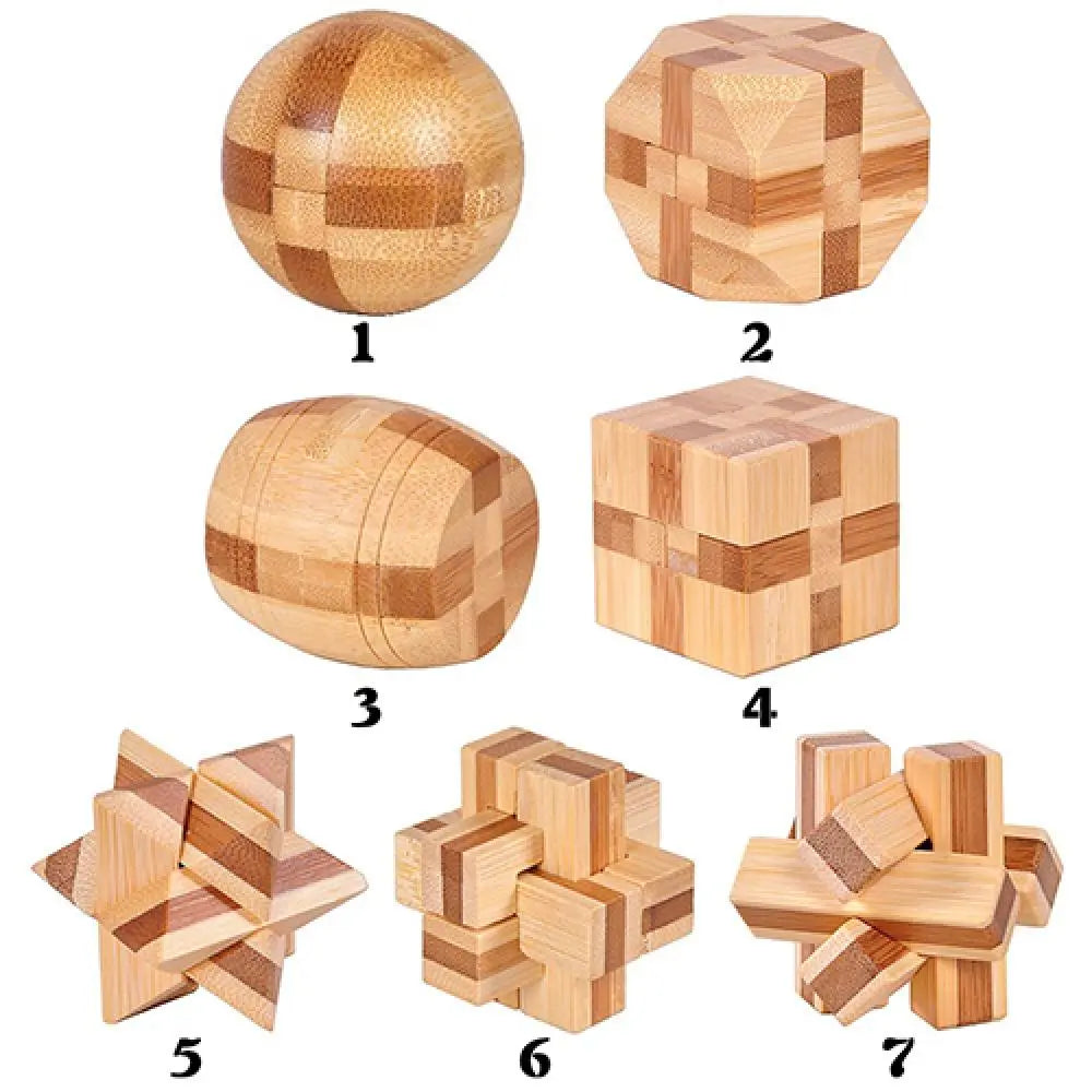 MEACAOFG Kongming Luban Lock Kids Wooden Chinese Traditional Puzzle Toy Children Brain Teaser Games 3D Intellectual Creative Unlock Toy