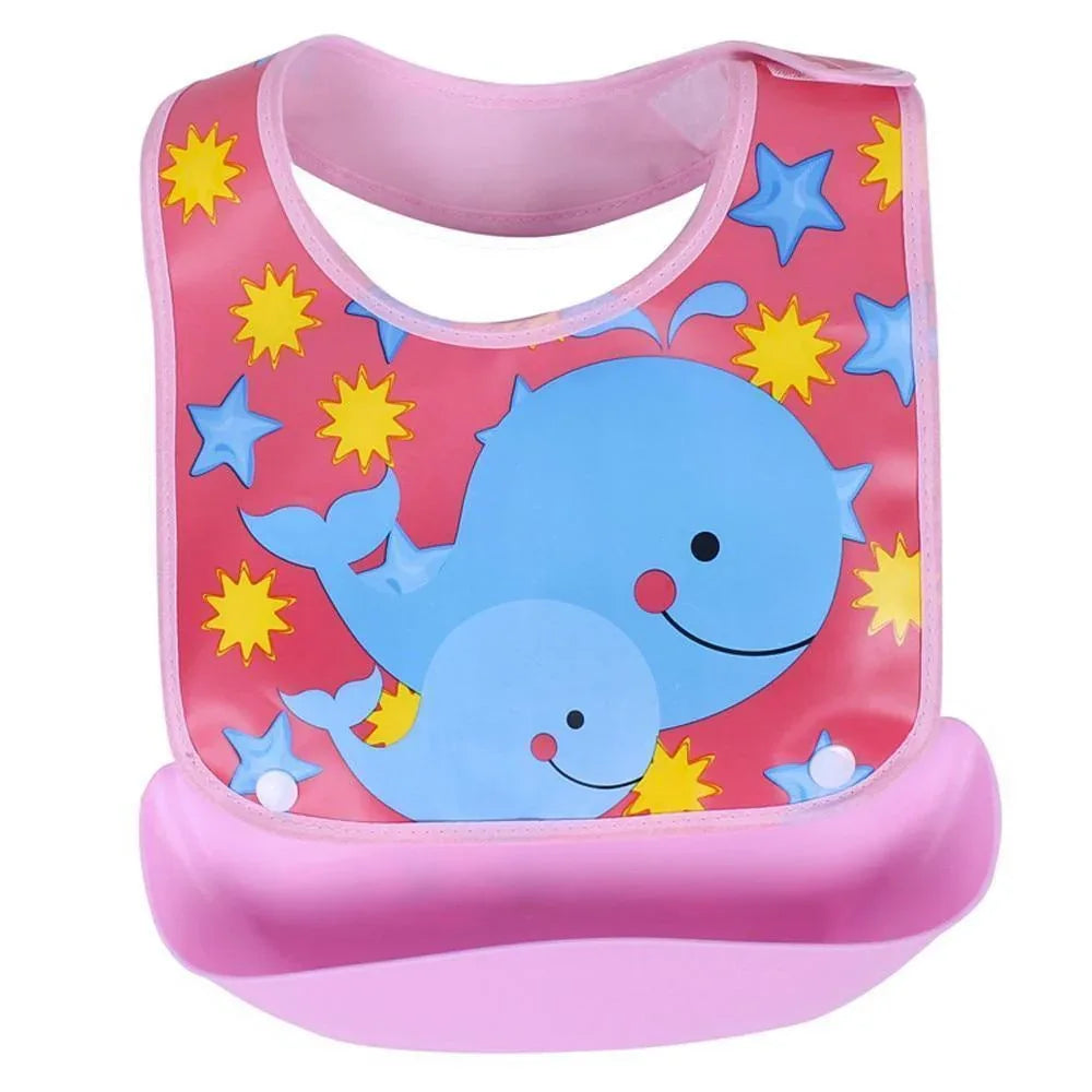 Baby Bibs Waterproof Silicone Feeding Saliva Towel Newborn Cartoon Aprons Baby Bibs Detachable For Kids - BIG FRENCHIES