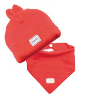 Elastic headscarf double layer cotton baby caps hats with baby bibs set for newborn infant Candy Color - BIG FRENCHIES