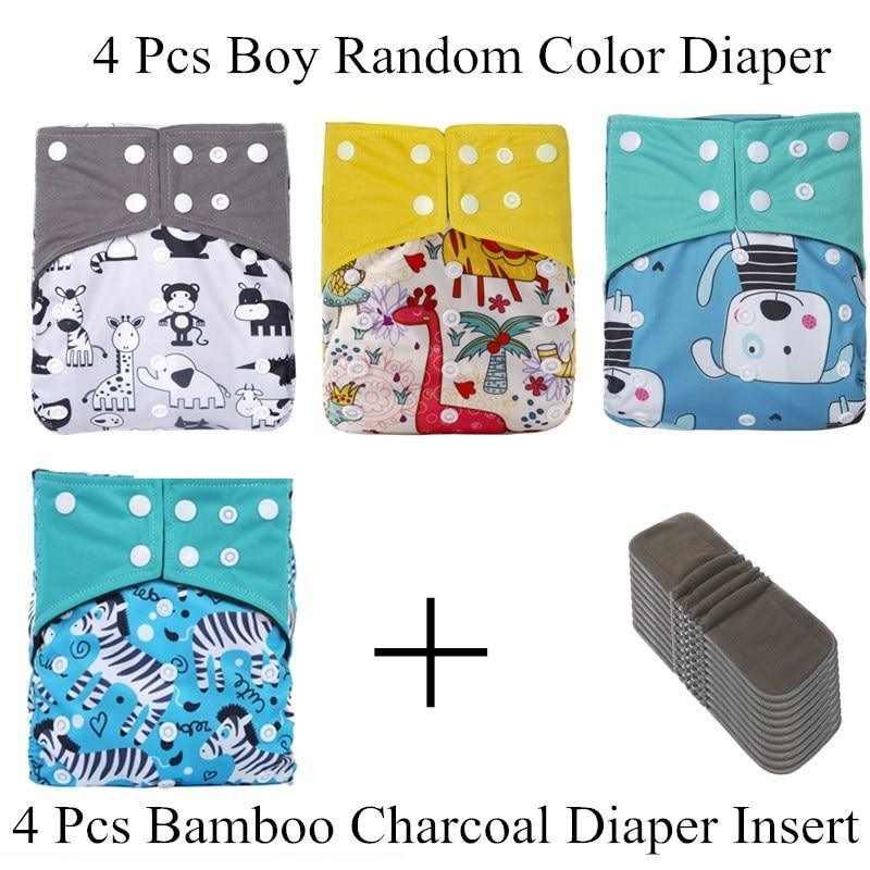Reusable Waterproof Diaper Baby Bamboo Charcoal Diaper One Size Pocket Baby Nappies For Kids Set - BIG FRENCHIES