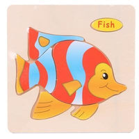 Baby Toys Wooden 3D Puzzle Cartoon Animal Intelligence Kids Educational Brain Teaser Children Tangram Shapes Learning - BIG FRENCHIES
