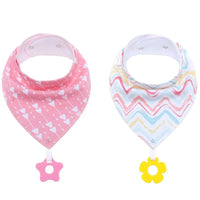 100% Organic Cotton Super Absorbent And Soft Unisex Baby Bandana Drool Bibs And Teething Toys For Newborn - BIG FRENCHIES